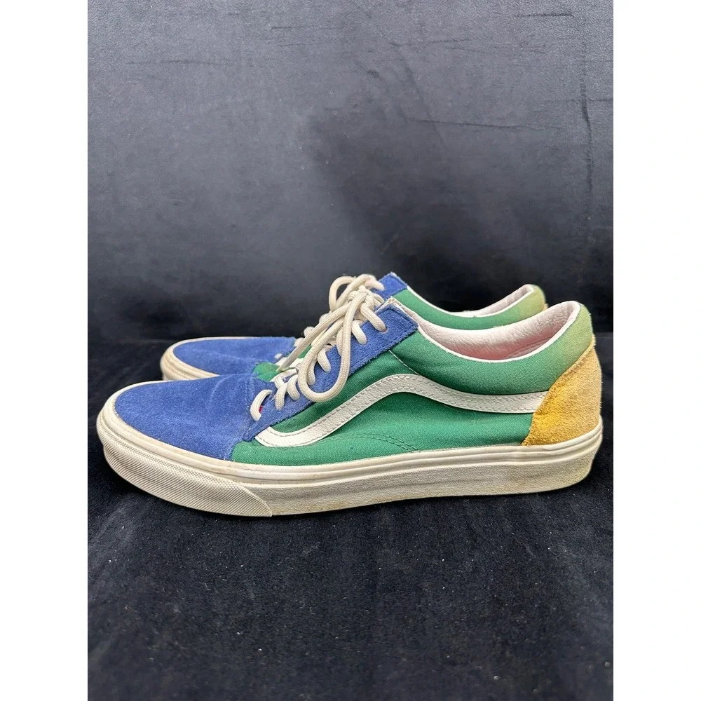 Vans Old Skool Yacht Club Mens 10.5 Womens 12 Blue Green Red Yellow 2018 Worn